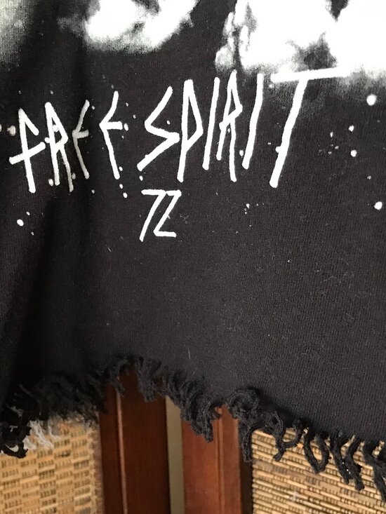 Upcycled Girls Unicorn Flannel Shirt: Reworked Graphic Tee Black White Size 8-12 - Picture 8 of 11